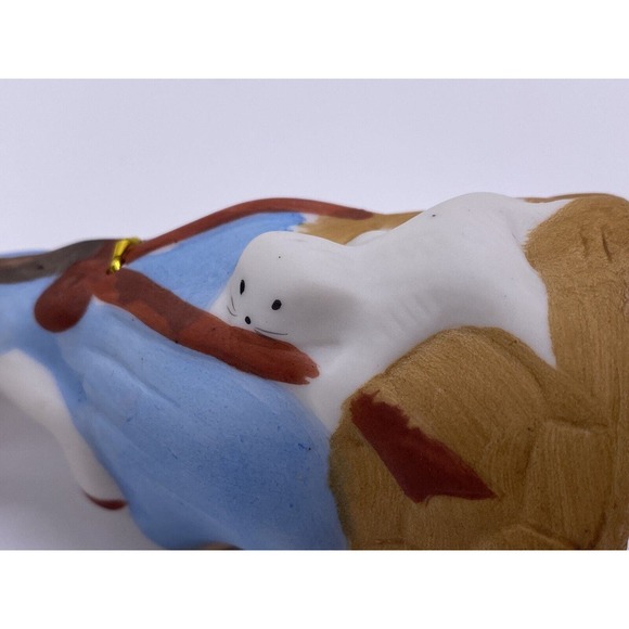 Vintage Jasco Bell Bonnet Girl Flowers Cat Kitty 5" 1978 Taiwan Home Decor - Picture 7 of 11